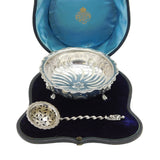 Boxed Victorian Sterling Silver Floral Bowl & Caster Set Antique 1879 London