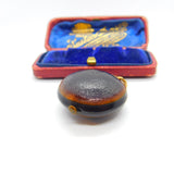 Victorian 9ct Gold & Chestnut or Fruit Nut Set Pendant Antique c1890