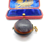 Victorian 9ct Gold & Chestnut or Fruit Nut Set Pendant Antique c1890