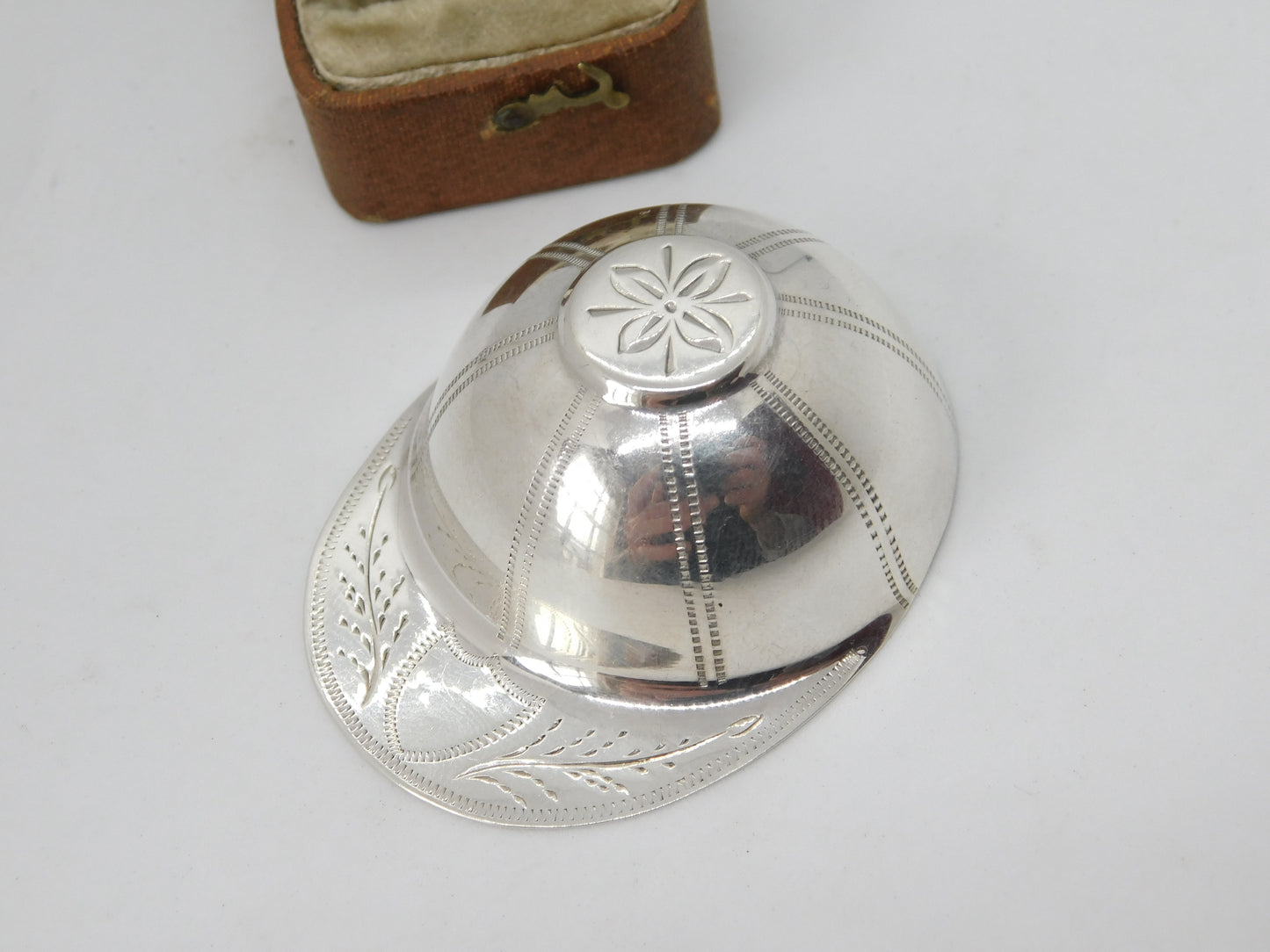 Sterling Silver Jockey Riding Hat Tea Caddy Spoon Vintage 1979 London