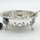 Boxed Victorian Sterling Silver Floral Bowl & Caster Set Antique 1879 London