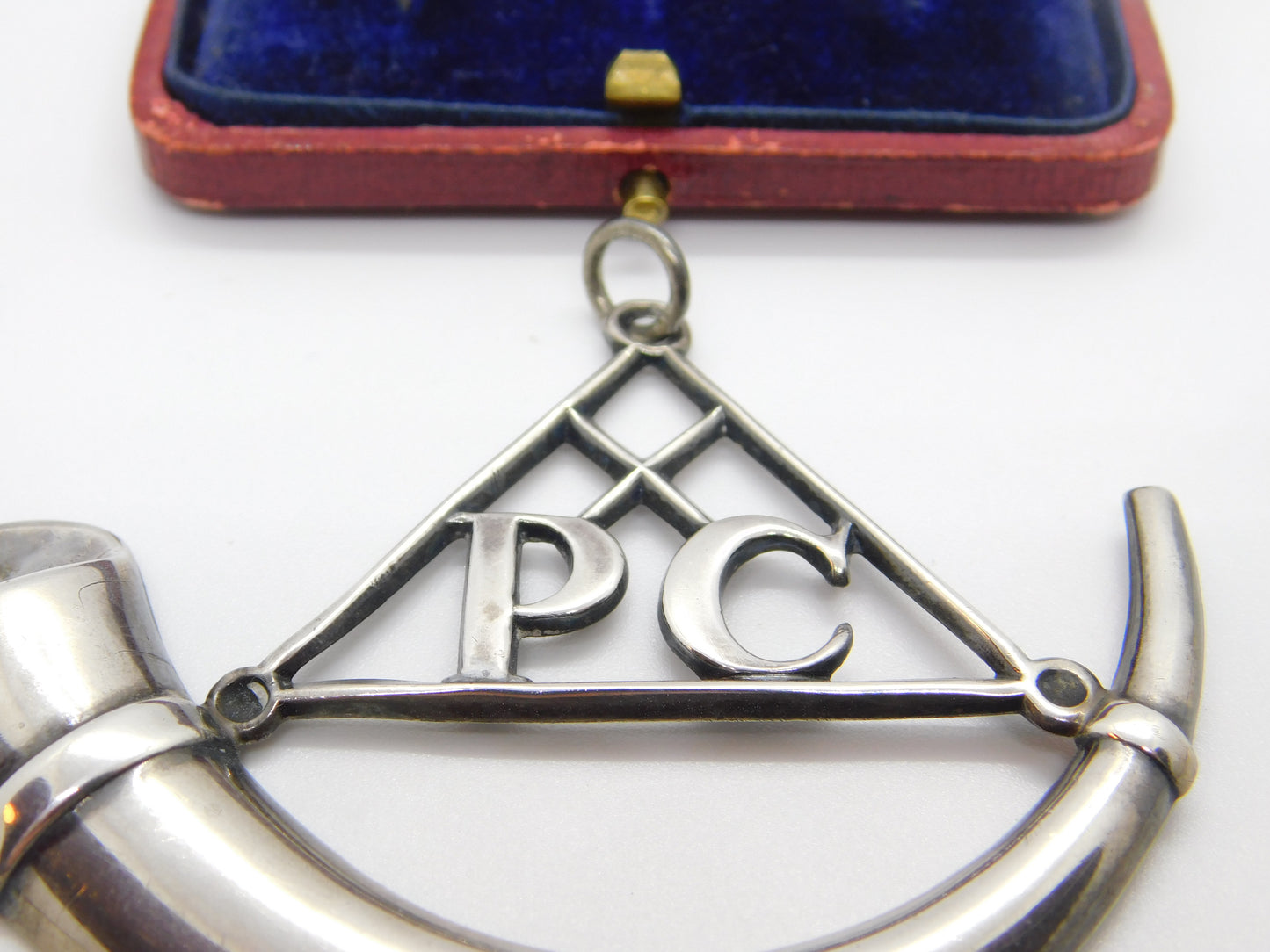 Early Victorian Sterling Silver 'PC' Large Military Medal Possibly Crimean Pony Corps 1851 Sheffield