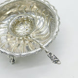 Boxed Victorian Sterling Silver Floral Bowl & Caster Set Antique 1879 London