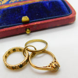 9ct Yellow Gold Wedding & Engagement Ring Charm Pendant Vintage c1970