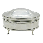 Sterling Silver Domed Jewellery Box Antique 1919 Birmingham Art Deco
