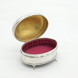 Sterling Silver Domed Jewellery Box Antique 1919 Birmingham Art Deco