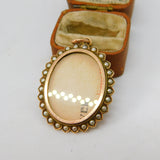 Victorian 9ct Gold & Seed Pearl Double Locket Floral Pendant Antique c1880