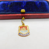 9ct Yellow Gold & Enamel Tenby Wales Souvenir Charm 1958 Mid-Century