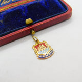 9ct Yellow Gold & Enamel Tenby Wales Souvenir Charm 1958 Mid-Century