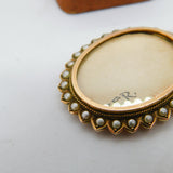 Victorian 9ct Gold & Seed Pearl Double Locket Floral Pendant Antique c1880