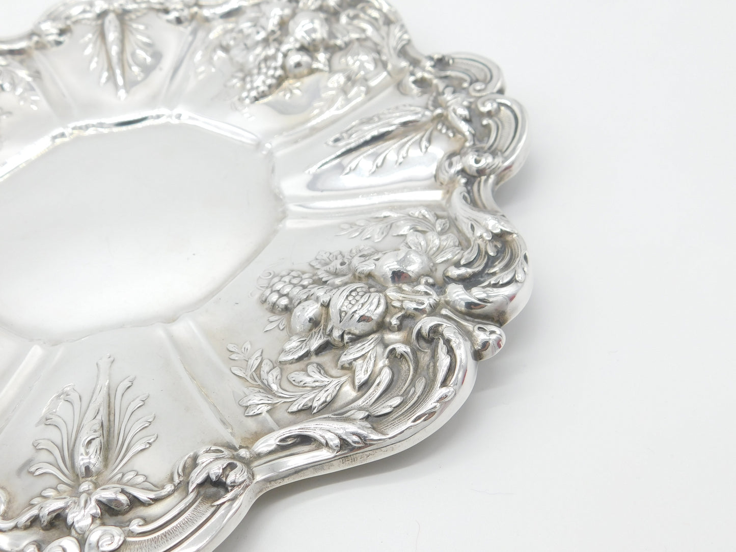 Large Reed & Barton Sterling Silver Floral Serving Platter Dish 1954 Mid-Century American