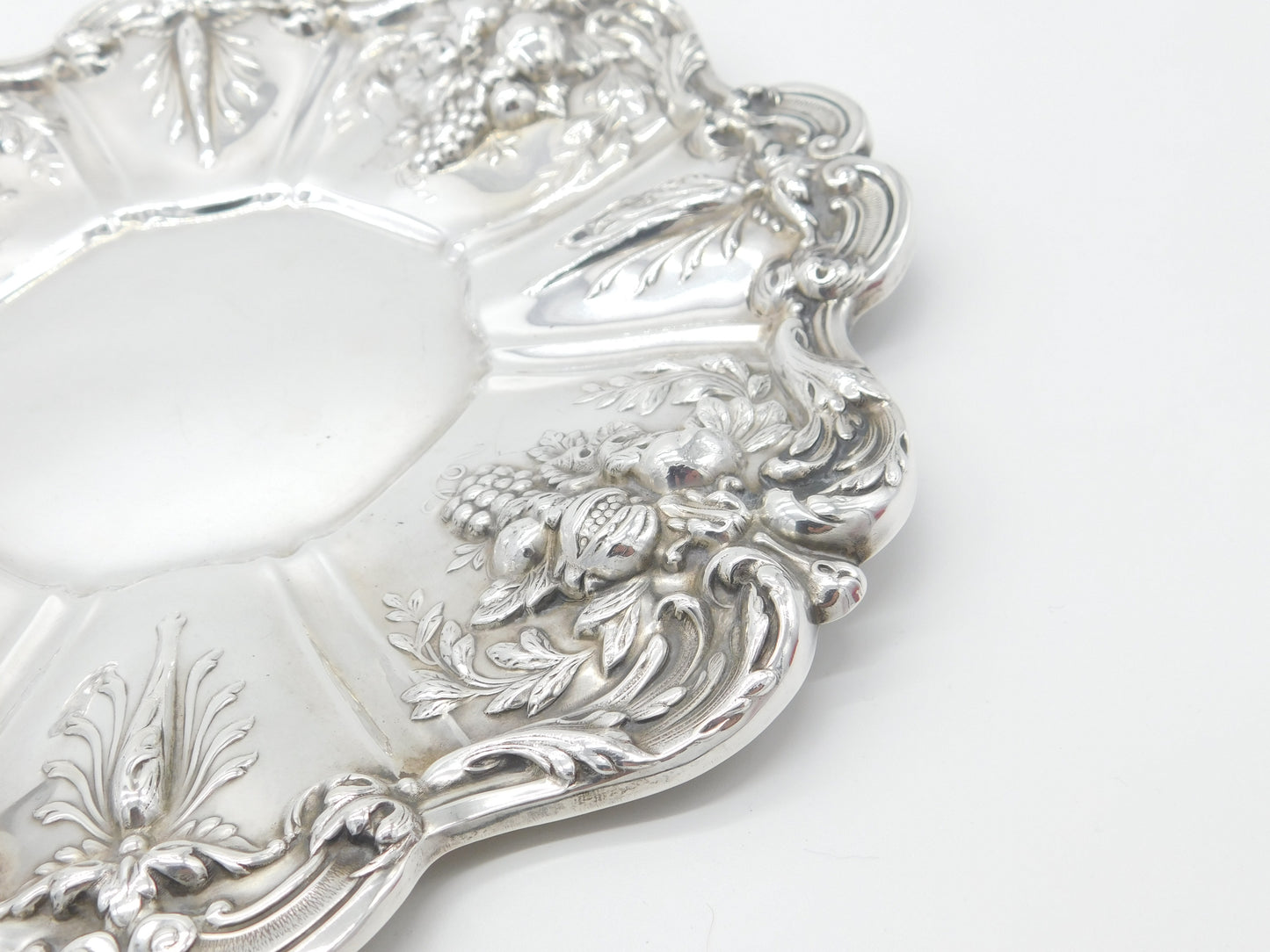 Large Reed & Barton Sterling Silver Floral Serving Platter Dish 1954 Mid-Century American