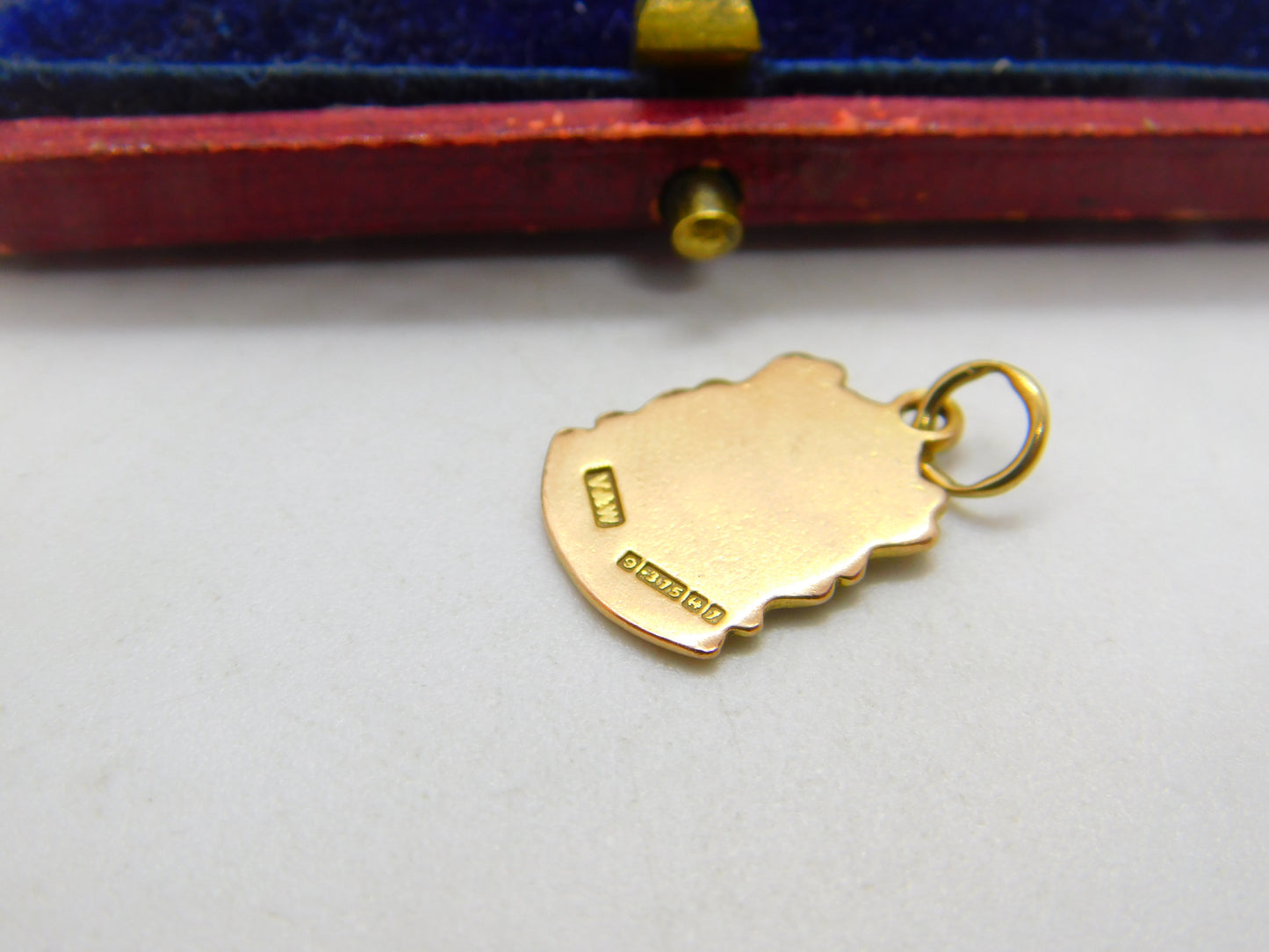 9ct Yellow Gold & Enamel Tenby Wales Souvenir Charm 1958 Mid-Century