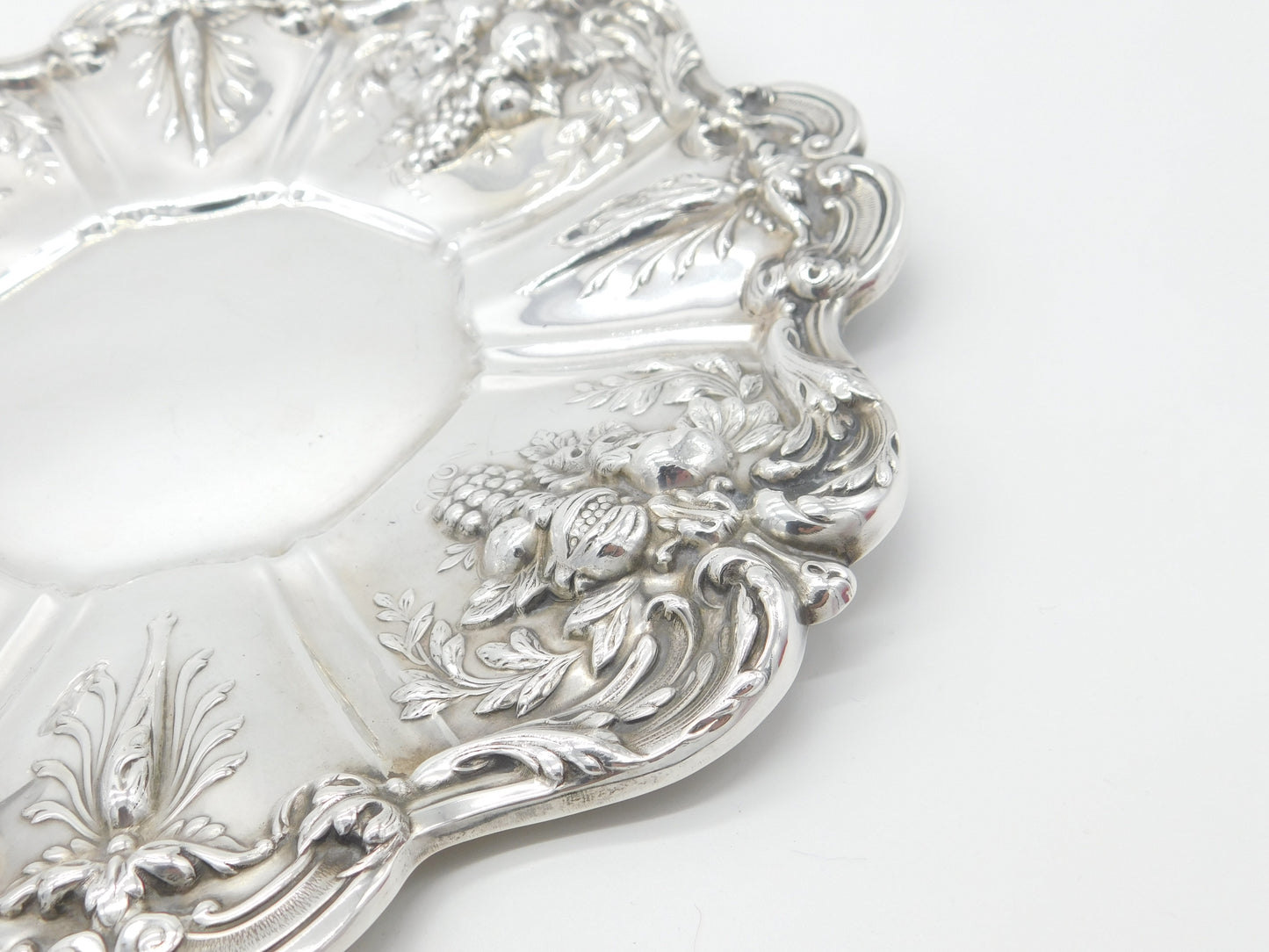 Large Reed & Barton Sterling Silver Floral Serving Platter Dish 1954 Mid-Century American