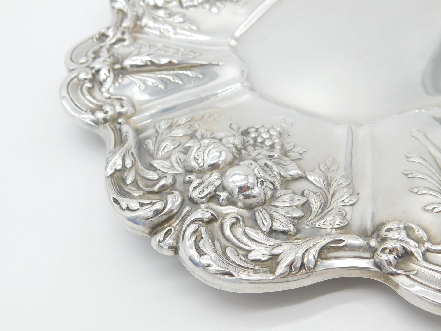 Large Reed & Barton Sterling Silver Floral Serving Platter Dish 1954 Mid-Century American