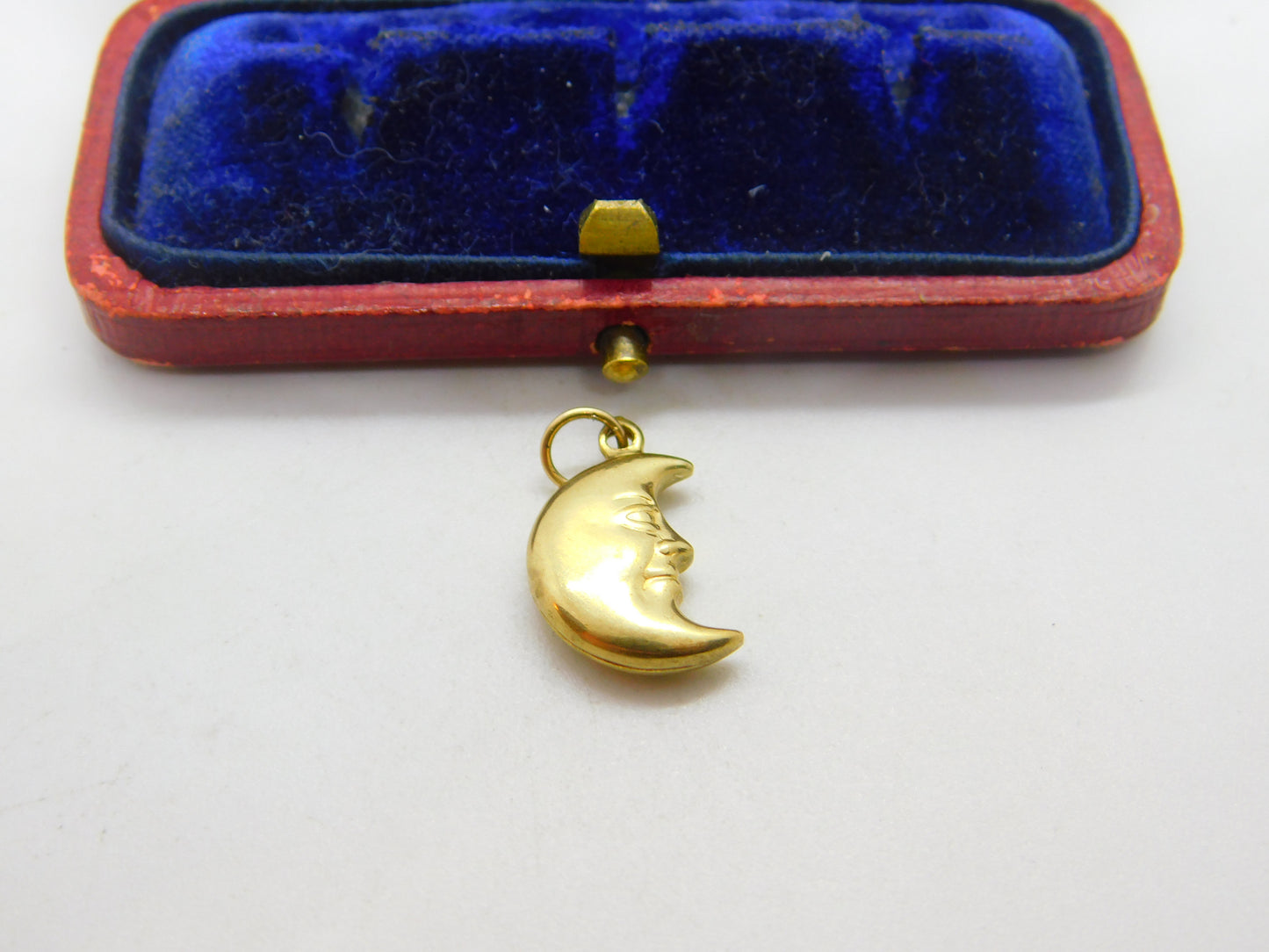 9ct Yellow Gold Man in the Moon Charm or Pendant Vintage c1970