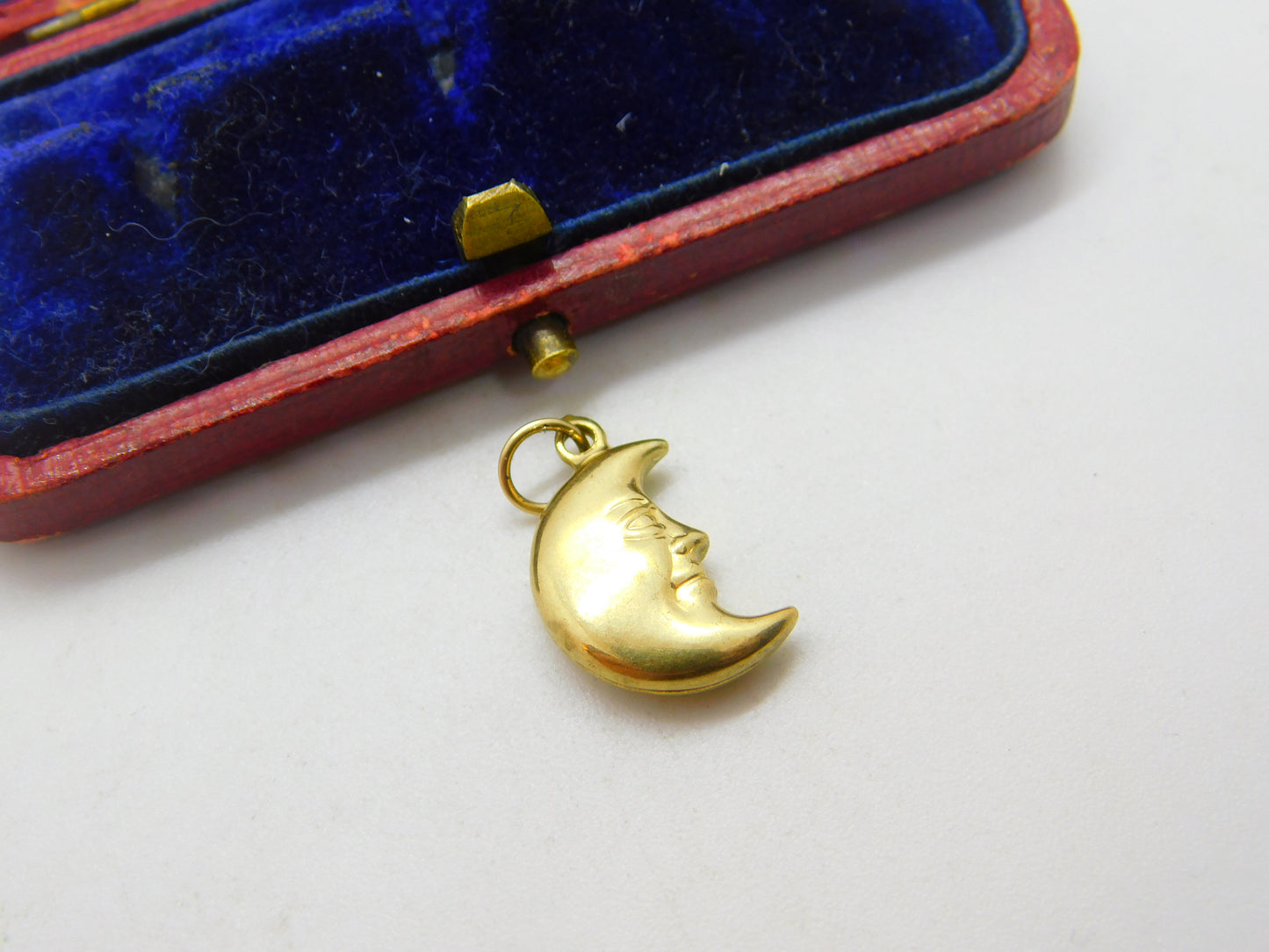 9ct Yellow Gold Man in the Moon Charm or Pendant Vintage c1970