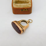 Edwardian 9ct Rose Gold Carnelian Set Fob Seal Pendant Antique c1910