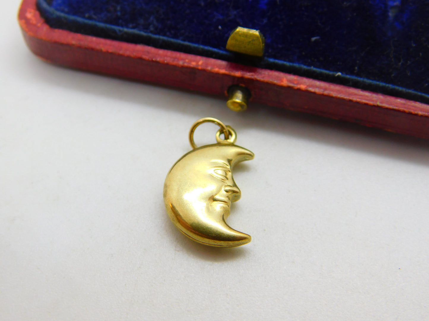 9ct Yellow Gold Man in the Moon Charm or Pendant Vintage c1970