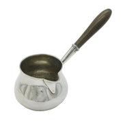George III Sterling Silver & Wooden Crested Brandy Pan Antique c1800 London