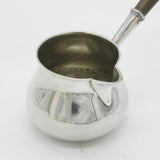 George III Sterling Silver & Wooden Crested Brandy Pan Antique c1800 London