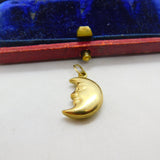 9ct Yellow Gold Man in the Moon Charm or Pendant Vintage c1970