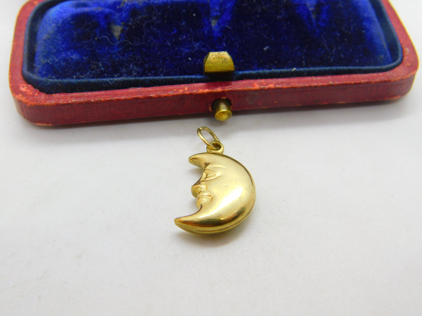 9ct Yellow Gold Man in the Moon Charm or Pendant Vintage c1970