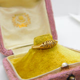 Victorian 18ct Gold & Five-Stone 0.1ct Diamond Boat Ring Antique c1890
