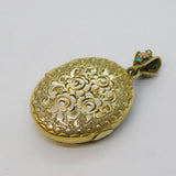 19th Century Austro Hungarian .900 Silver Gilt, Garnet, Turquoise, Enamel Locket Antique c1860s
