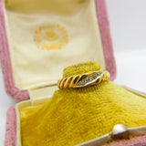 18ct Yellow Gold & Five-Stone Diamond Twist Ring Vintage c1970 Size L 1/2 UK