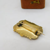 Victorian 9ct Gold Cased Blue Enamel 'For Get Me Not' Mourning Brooch Antique