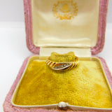 18ct Yellow Gold & Five-Stone Diamond Twist Ring Vintage c1970 Size L 1/2 UK