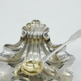 Newcastle Assay George II Sterling Silver Shell Form Salt Cellars Antique 1747