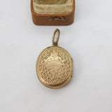 Victorian 9ct Yellow Gold Back & Front Floral Locket Pendant Antique c1880