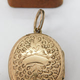 Victorian 9ct Yellow Gold Back & Front Floral Locket Pendant Antique c1880