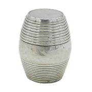 George III Sterling Silver Novelty Barrel Form Nutmeg Grater Antique c1750 'DJ'
