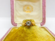 Victorian Yellow Gold & 0.3ct White Sapphire Band Ring Antique c1880 H 1/2 UK