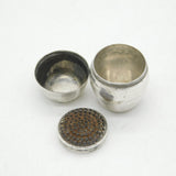 George III Sterling Silver Novelty Barrel Form Nutmeg Grater Antique c1750 'DJ'