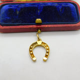 9ct Yellow Gold Good Luck Horseshoe Charm Pendant 1971 Birmingham Vintage