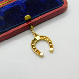 9ct Yellow Gold Good Luck Horseshoe Charm Pendant 1971 Birmingham Vintage