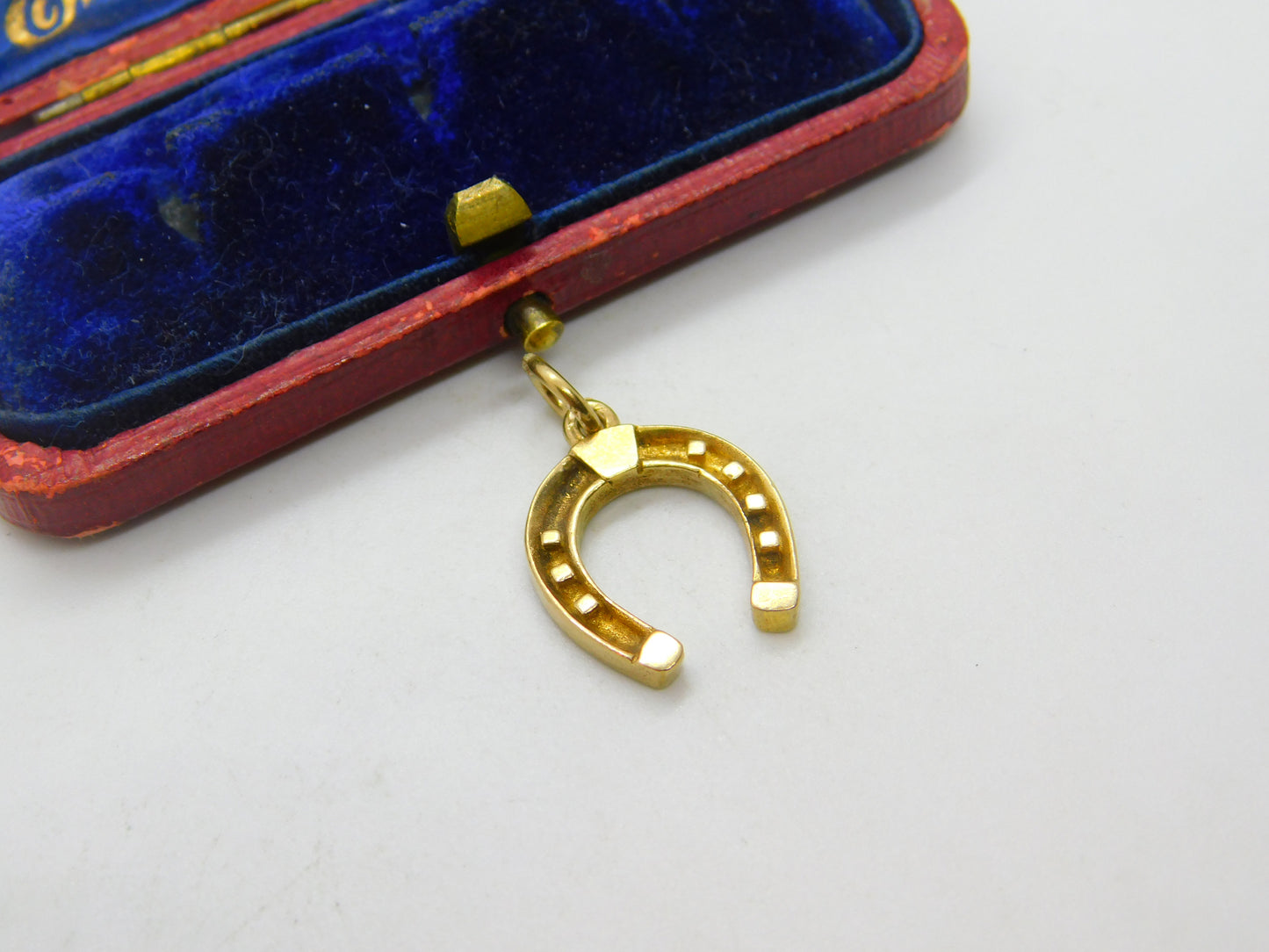 9ct Yellow Gold Good Luck Horseshoe Charm Pendant 1971 Birmingham Vintage