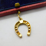 9ct Yellow Gold Good Luck Horseshoe Charm Pendant 1971 Birmingham Vintage