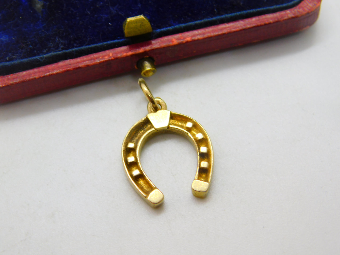 9ct Yellow Gold Good Luck Horseshoe Charm Pendant 1971 Birmingham Vintage