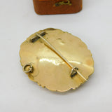 9ct Gold Cased & Black Enamel In Memory Of Mourning Brooch c1880 Antique