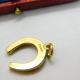 9ct Yellow Gold Good Luck Horseshoe Charm Pendant 1971 Birmingham Vintage