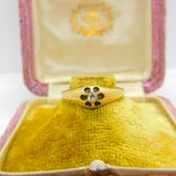 Victorian 18ct Yellow Gold & Claw Set 0.1ct Diamond Band Ring Antique c1900