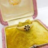 Victorian 18ct Yellow Gold & Claw Set 0.1ct Diamond Band Ring Antique c1900