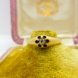Victorian 18ct Yellow Gold & Claw Set 0.1ct Diamond Band Ring Antique c1900