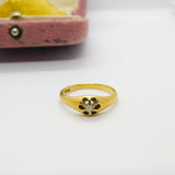 Victorian 18ct Yellow Gold & Claw Set 0.1ct Diamond Band Ring Antique c1900