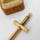 Victorian Rolled Gold Sword Shape Propelling Pencil Fob Pendant Antique c1880
